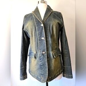 MARC AUREL Denim Fitted Jacket. Size 42